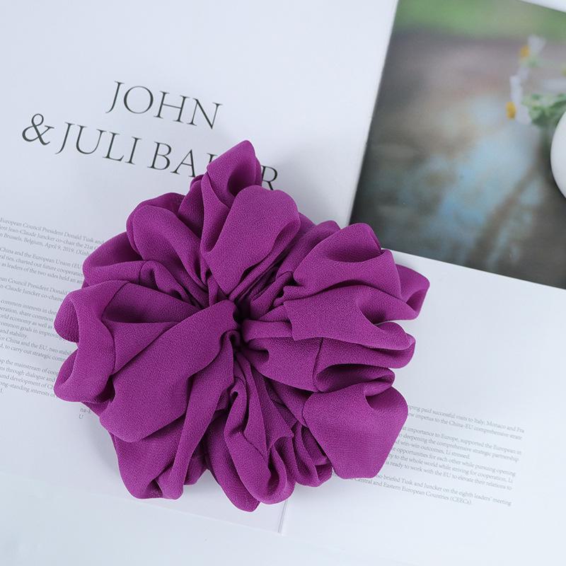 Эластичная повязка на голову из шифона с бусинами, однотонная, с кольцом для толстой кишки из Малайзии