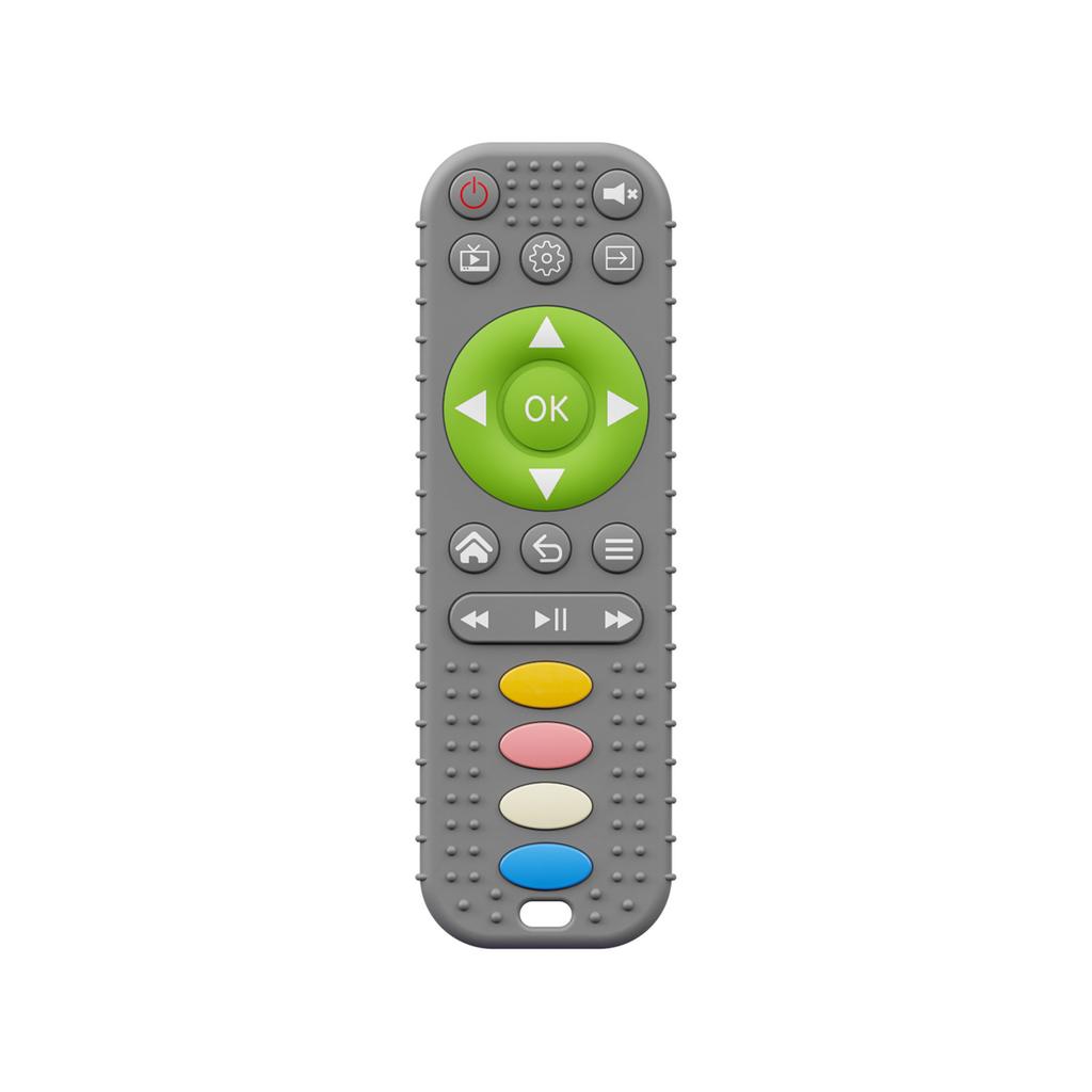 1 шт. Детский прорезыватель в форме пульта дистанционного управления, Безопасный силикон, Уменьшает кусание, Игрушка для прорезывания зубов, Веселый прорезыватель для жевания Пудровый/Синий/Черный