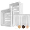 Creative Deco Lot De 3 Caisse En Bois Blanc | 40 X 30 X 15 Cm | Caisse Rangement Bois | Caisse En Bois Vintage | Cagette En Bois