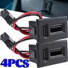 Двойной USB-разъем Type C, гнездо, коннектор, для монтажа на шасси, 2 порта, адаптер для зарядки питания, для приборной панели автомобиля, комплект автозапчастей