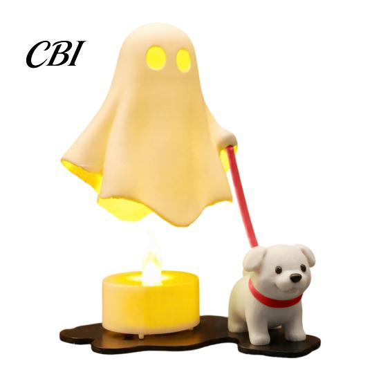 Tabletop Decorative Light Ghost Puppy Electronic Candle Ornament, LED Light, Simulated Warm Night Decor for Halloween Home Desktop Party Atmosphere