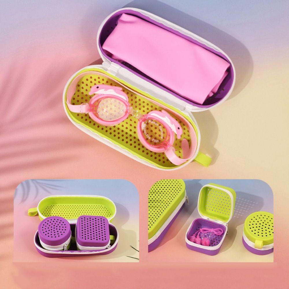 Silicone Swimming Goggles Storage Box Drain Hole Sun Glasses Protection Box Men/Women