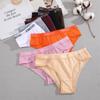 FINETOO Cotton Panty For Women Mid Waist Underwear Breathable Solid Color Lingerie