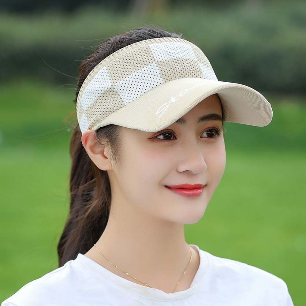 Summer Knitted Hat Sun Visor Letter Hollow Beach Cap Sun Hat Baseball Cap Empty Top Hat Sun Cap