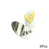 5 шт. акриловые украшения для кексов Love You на свадьбу, подарок, день рождения, в форме сердца, золотые украшения для десерта, торта