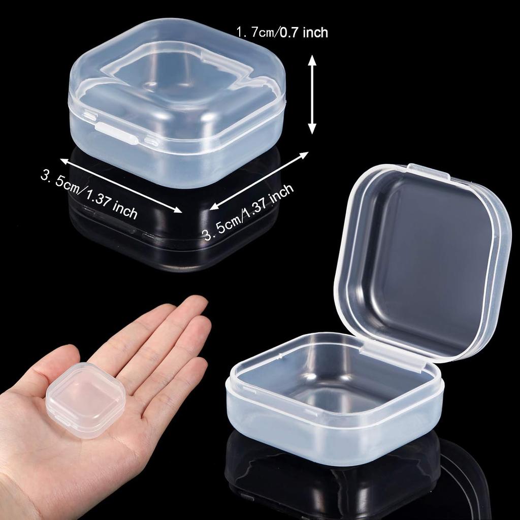 6/12/24 Mini Storage Box Transparent Plastic Jewelry Storage Box Container Portable Earring Ring Earplugs Packaging Storage Case