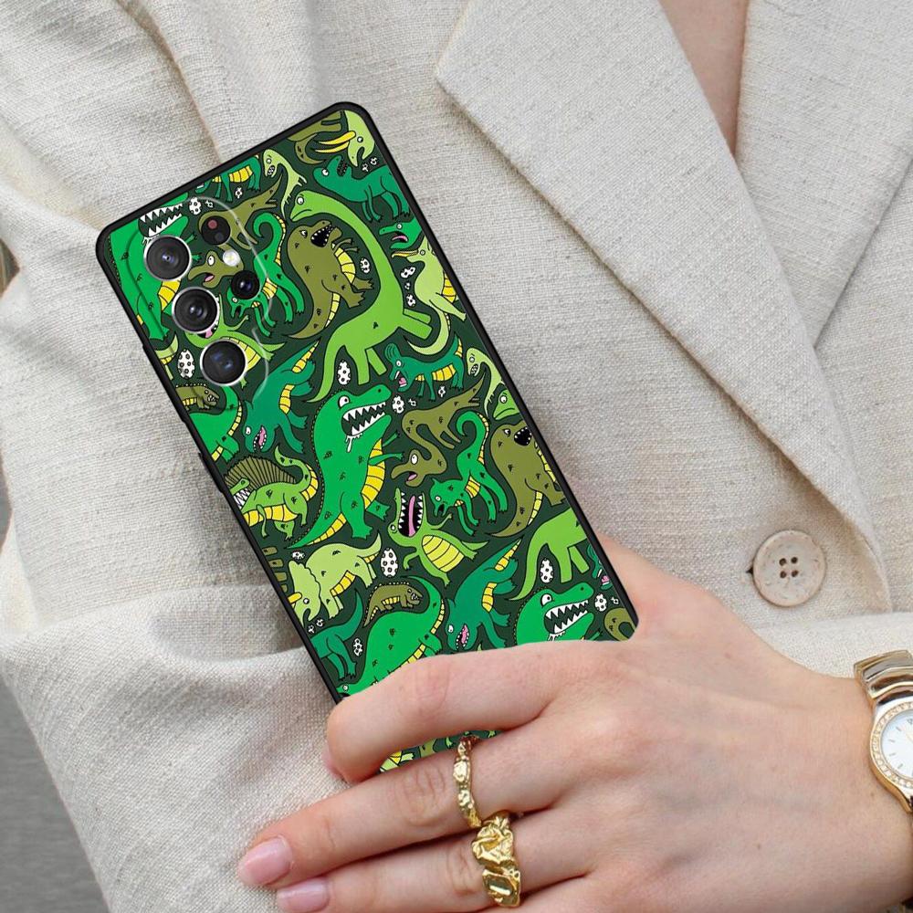 Dinosaur Pattern SOFT Cell Phone Case for Samsung Galaxy S26 Ultra S25 S24 S23 S22 S21 S20 Note10 Cover
