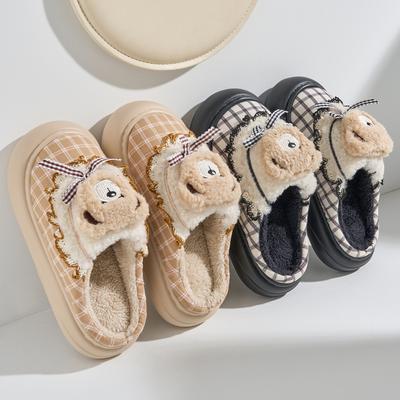 Зимние женские домашние тапочки плюшевые теплые с толстой подошвой шлепанцы дышащие мягкие нескользящие тапочки для дома и улицы мужские повседневные тапочки