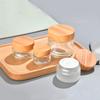 Mini Glass Jar Cosmetics Subpackage Filling Wood Grain Cap Bottle Face Cream Lipstick Storage Container Frosting Refillable