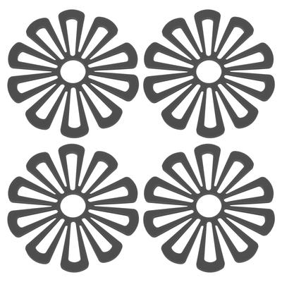 Uxcell Силиконовые подставки, набор из 4 штук, термостойкие подставки для кастрюль, сковородок, тарелок, противоскользящие (Темно-серый)