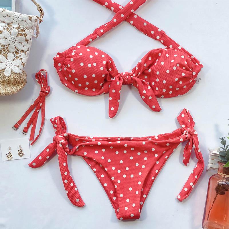 Bandeau Bikini Set Sexy Bikini Thong Biquini Women Swimsuit Female Swimwear Women Bathing Suit
