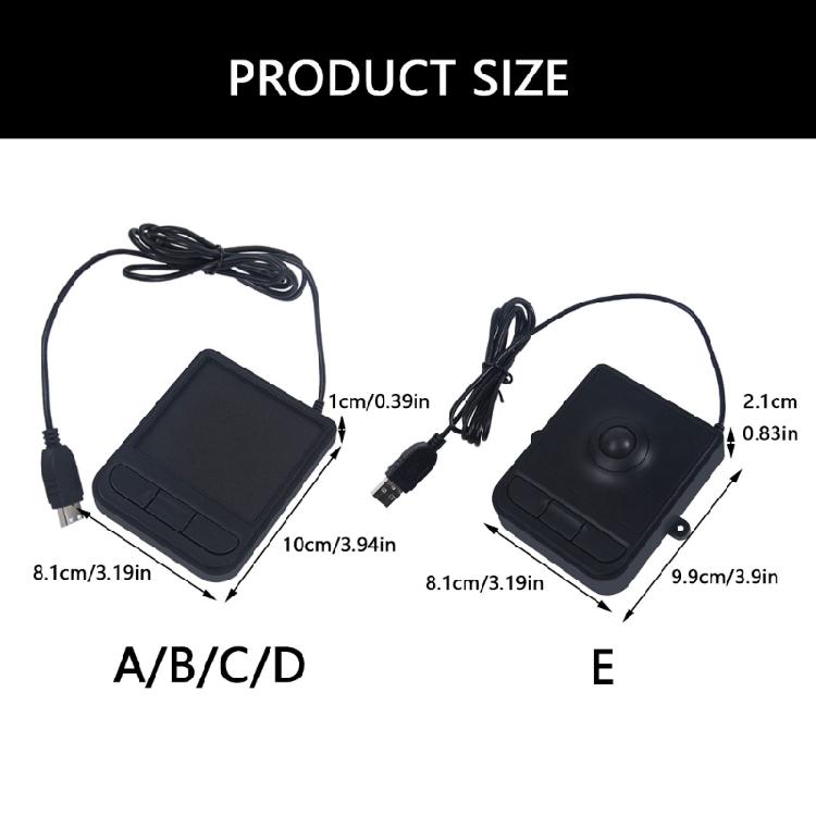 Компактный промышленный проводной USB-тачпад с тремя кнопками и сенсорной функцией для универсального промышленного использования