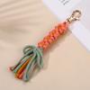 Multi-purpose Cotton Rope Key Chains Colorful Braided Cotton Rope Keychain Large Zipper Puller Handmade Ornament