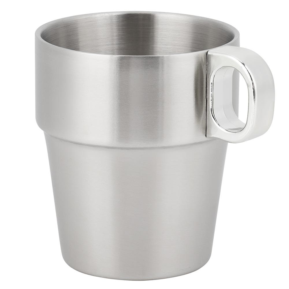 Двойной слой антиожоговый нержавеющая сталь штабелируемый набор стаканов для воды и кофе с подставкой для стакана