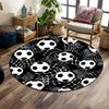 Soccer Balls and Net Pattern Rug Print Round Rug, Living Room, Bedroom, Playroom Carpet, Non Slip Floor Mat, Gift