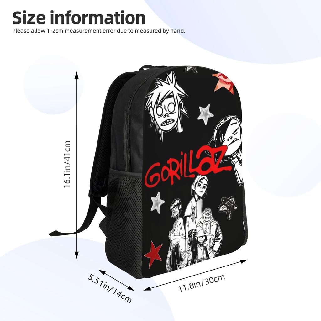Панк-рок Музыка Gorillazs Рюкзак для Мужчин Женщин Подростков Школы Бизнеса Daypack Ноутбука Холщовые Сумки Подарок