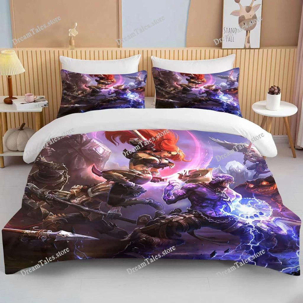 10 Размеров Классическая Игра Аниме Персонажи King Size Двуспальная Кровать Комплект Постельного Белья Из Микрофибры или Полиэстера Комплект Пододеяльника