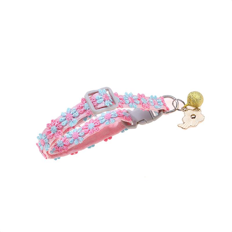 Cute Lovely Sweet Pet Collar Necklace Dog Cat Collar With Bell Pendant Adjustable Small Medium Dogs Puppy Safety Buckle Pet Supplies
