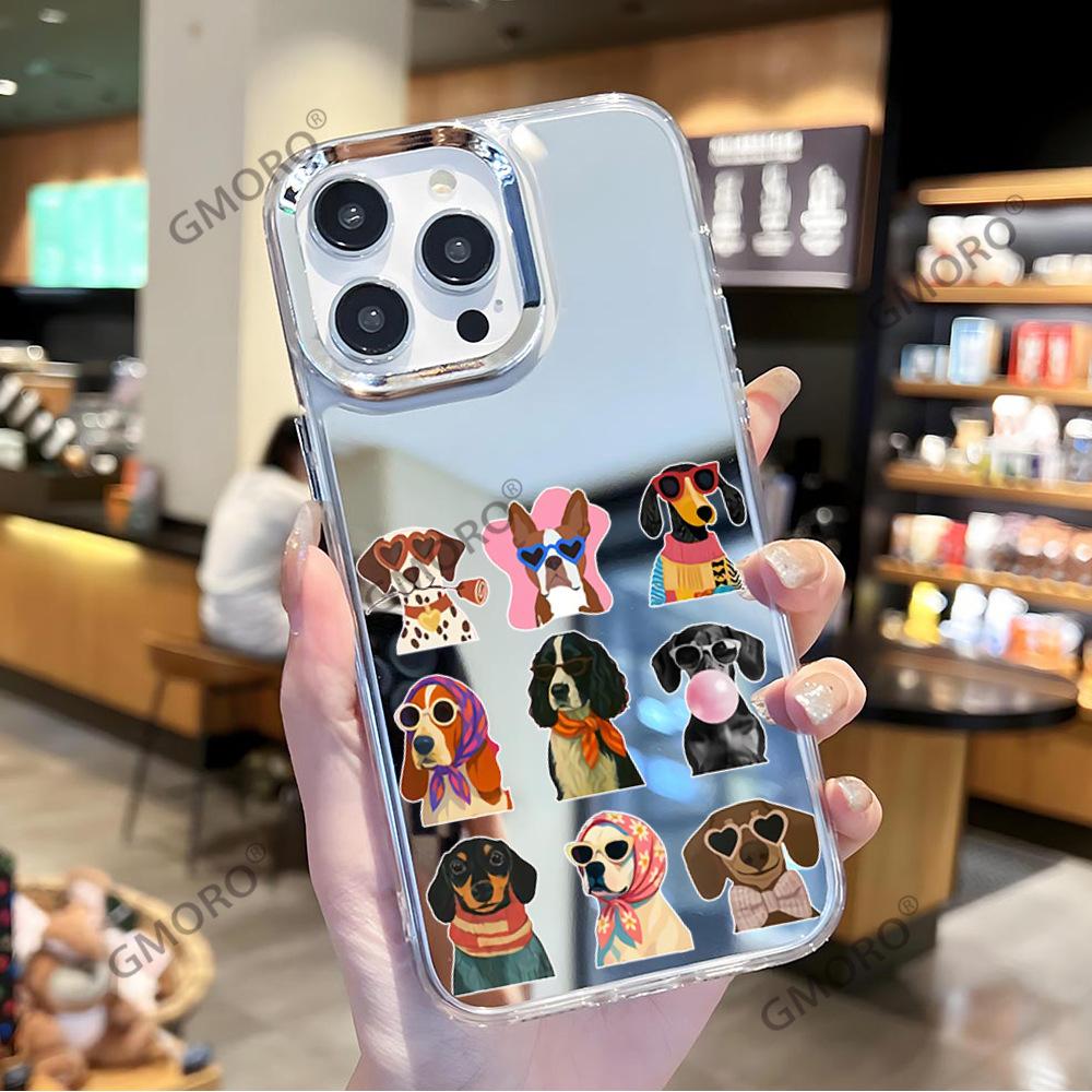 Креативный смешной щенок подходит для чехла на мобильный телефон iphone17promax Apple 16 с зеркалом 15 чехол для мобильного телефона для девочек