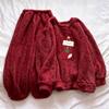 Women's Fall Winter Double-Sided Thick Warm Flannel Long Sleeve Loungewear Set for Couples