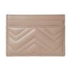 Gucci GG Marmont light gold hardware leather card holder women's taupe