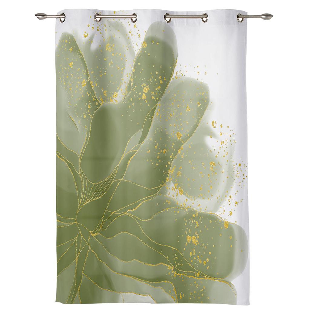 Барокко, золотые цветы, листья, великолепные оконные шторы, живописные шторы для гостиной, декоративные предметы для гостиной