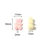 30Pcs 18×11mm Acrylic Beads Plated Colored Mini Bear Vertical Hole Loose Beads For DIY Craft Earrings Phone Chains Accessories