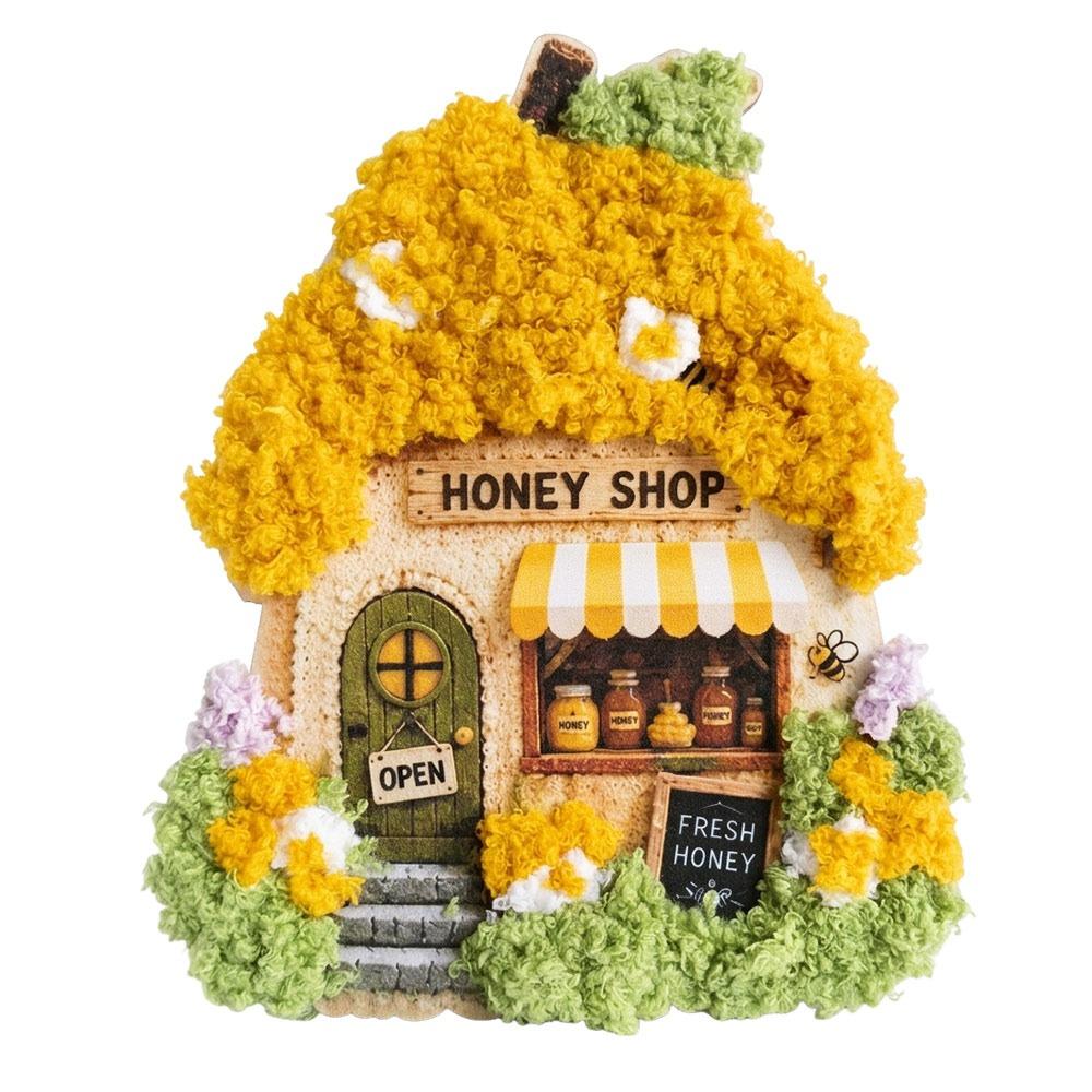 DIY Village 3D Fabric Poke Art Kit Floral Mushroom Cottage Craft Set for Adult Beginner Handmade