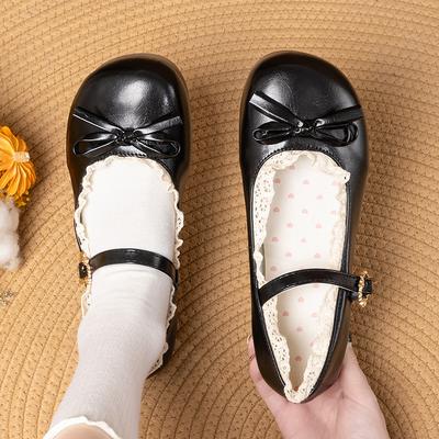 Женские туфли-лоферы, весенние новинки, с круглым вырезом, неглубокие, с бантом-бабочкой и металлической пряжкой, на мягкой подошве, нескользящие кроссовки для женщин