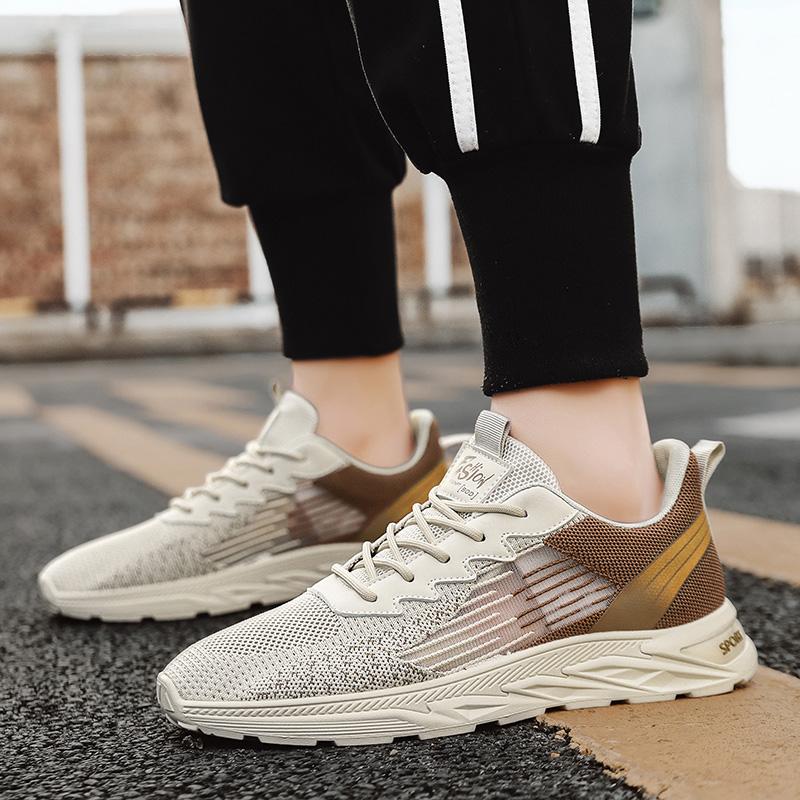 Fashion Blue Black Casual Sport Shoes Light Sneakers Men Outdoor Breathable Mesh Black Running Shoes Athletic Jogging Tennis Shoes