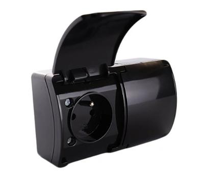 Koala Double Wall Socket IP44 Black
