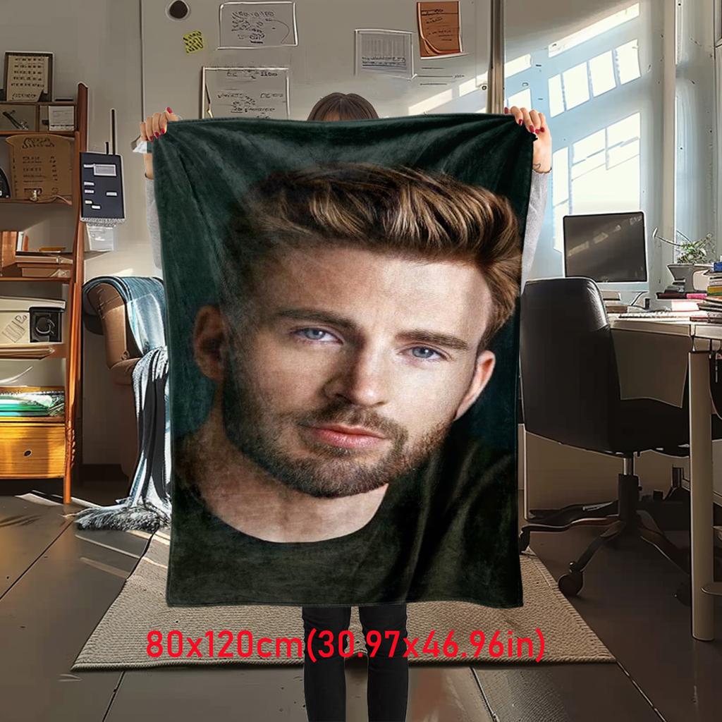 Chris Evans Soft Comfortable All Seasons blanket Sofa Office Naps blanket Outdoor Travel throw Perfect Gift