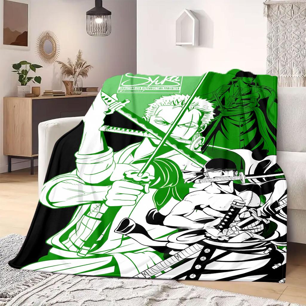 Фланелевое одеяло из аниме OnePiece Теплое, Уютное, Подходит для спален, Диванов, Кроватей, Стульев, Пикников, Путешествий