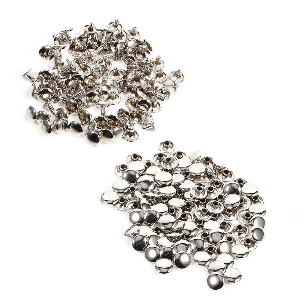 3 Colors 100Sets 8 X 10mm Double Cap Rivet Metal Leather Craft Repairs Studs Spike Decoration
