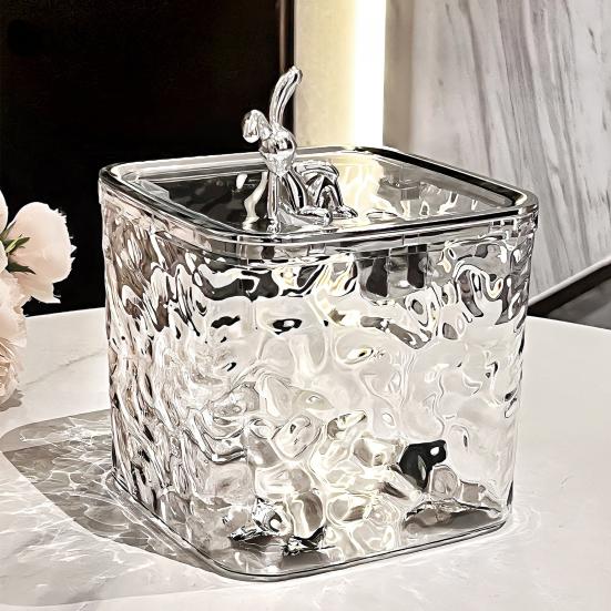 Transparent Storage Box Desktop Organizer With Press Type Lid Dressing Table Storage