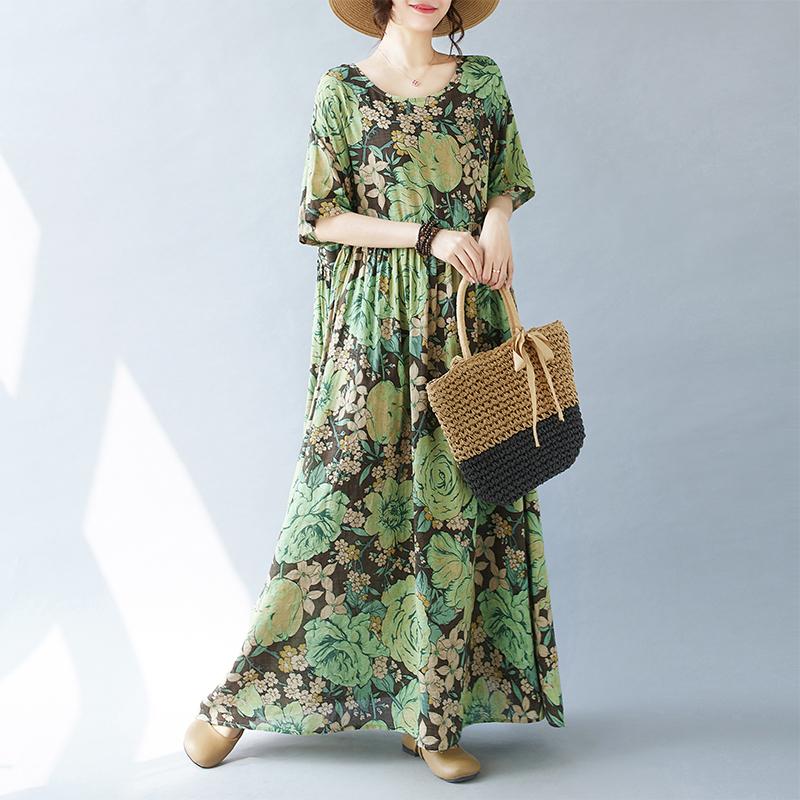 DIMANAF 2024 Большие размеры, летние женские богемные свободные пляжные платья, базовые длинные платья с цветочным принтом, новинка