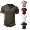 Мужская футболка-henley из бамбука и хлопка, с коротким рукавом, большого размера, модная повседневная одежда, европейский размер