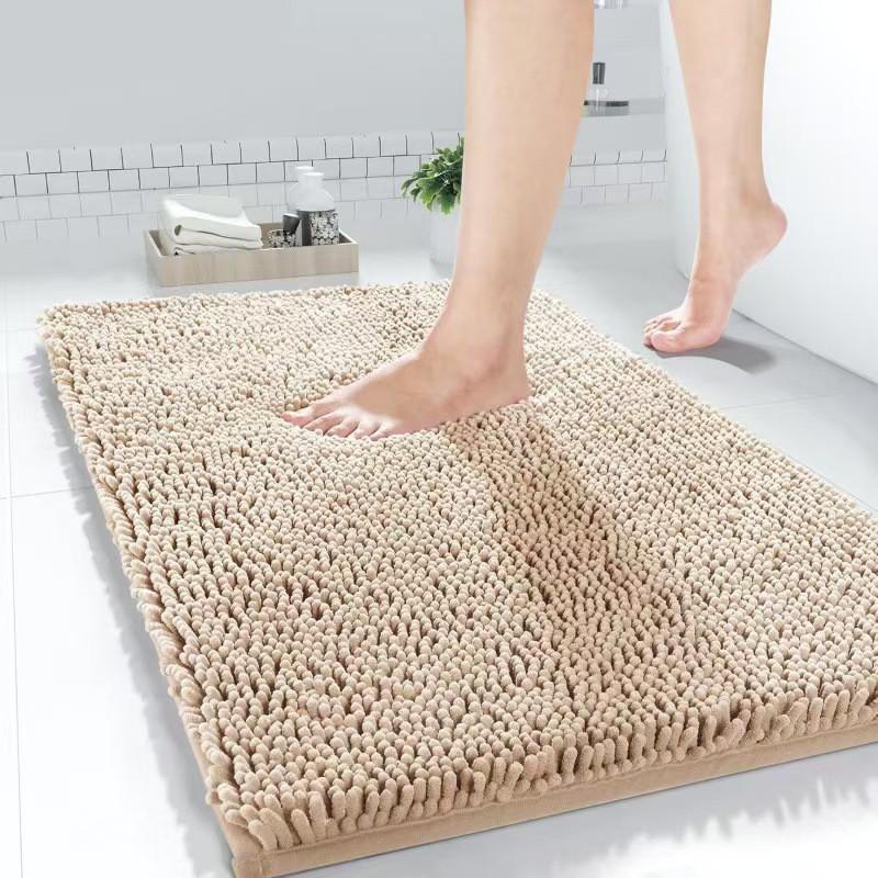 Chenille Bath Mat Bathroom Shower Floor Non-Slip Absorbent Rug Door Modern Minimalist Thick Plush