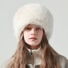Женская зимняя шапка из искусственного меха, мягкая, толстая, эластичная, противоскользящая, теплая, ветрозащитная, без полей, сплошная цветная шапка для защиты ушей, уличная охотничья кепка