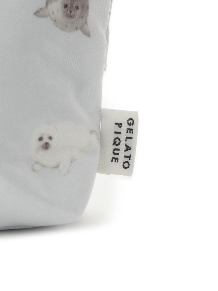 Косметичка из ткани с покрытием PWGB252583 BLU [Gelato Pique] с узором морских котиков