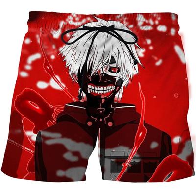 Брендовые шорты в стиле аниме Tokyo Ghoul, пляжные шорты с 3D принтом по всей поверхности, мужские и женские уличные шорты в стиле Харадзюку, летние повседневные шорты для плавания