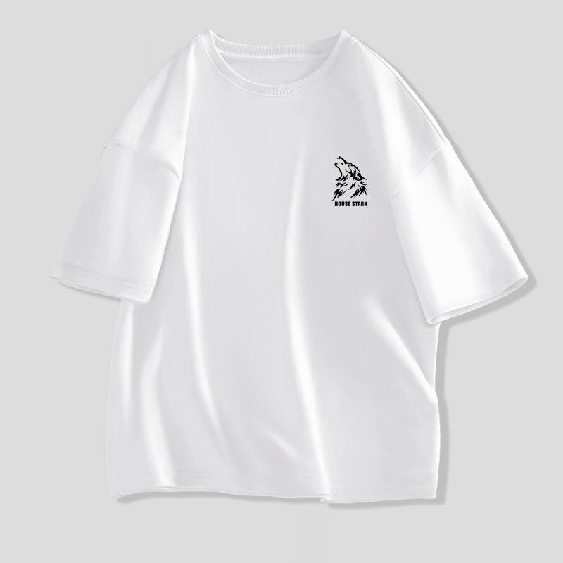 Футболка с короткими рукавами, мужская хлопковая летняя новая тяжелая свободная футболка с половиной рукавов, модная верхняя одежда