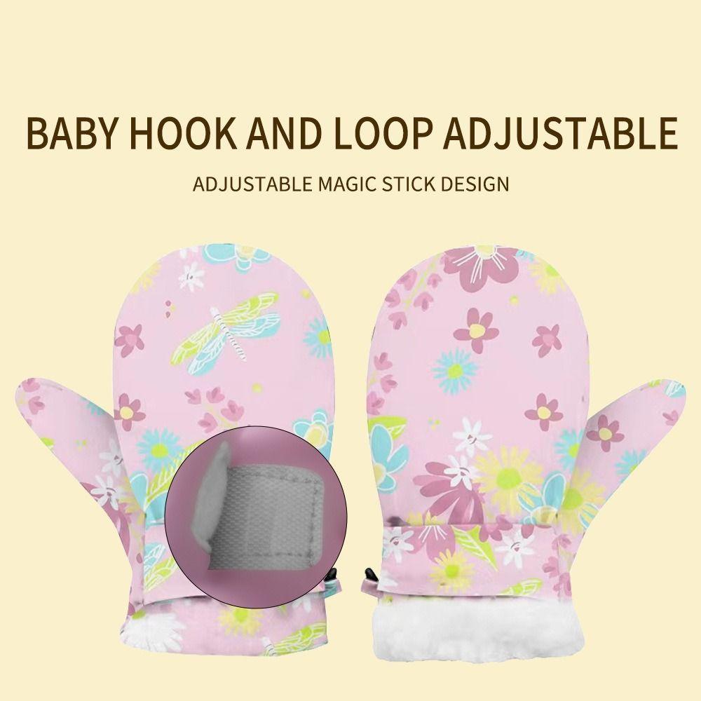 Waterproof Kids Mittens Fleece Lined Ski Mittens Thick Thermal Toddler Mittens