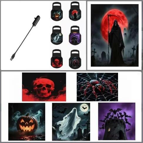 USB LED Projection Night Light, Interchangeable Christmas Slides Moon Logo Projector Lamp Bedroom Ambient Decor Holiday Gift