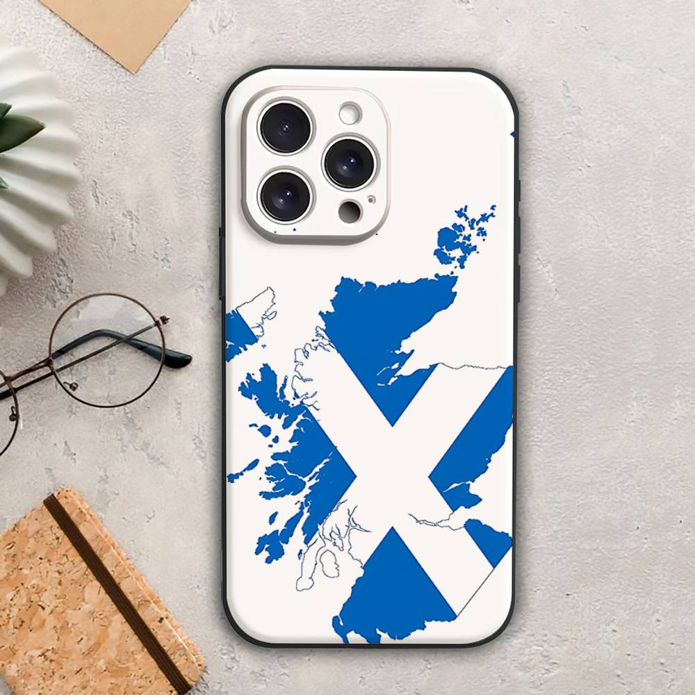 Шотландия Шотландский Флаг Чехол для Телефона Для Iphone 16 15 11 13 14 Pro Max 7 8 Plus X Xr Xs Max 12mini Черный Чехол