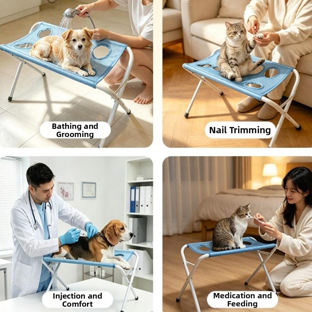 Mesh Dog Bathing Hammock Adjustable Dog Nail Trimming Holder Cat Bath Rack Pet Grooming