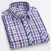 Pure Cotton Mens Plaid Shirts Long Sleeve Busienss Casual Classical Checked Design Fashion