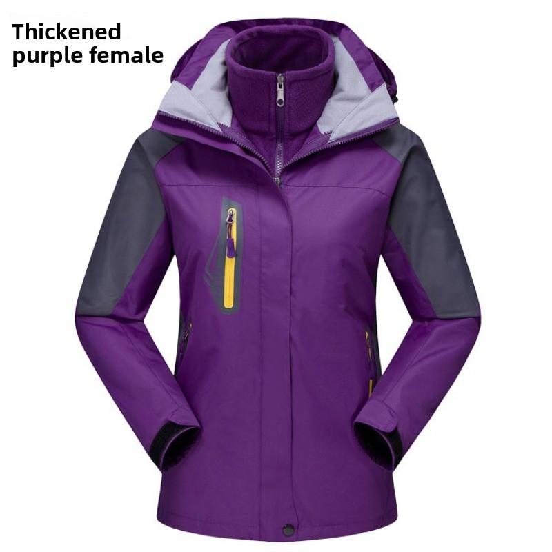 Женское зимнее пальто 3 в 1, горнолыжная куртка, водонепроницаемая ветрозащитная зимняя куртка с флисовой подкладкой, парка