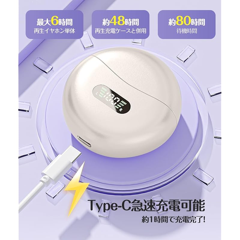 YIK TUNG [2024 new model Bluetooth5.49 earphone] ear cuff type open ear wireless earphones directional transmission technology Can be used for 1 hour