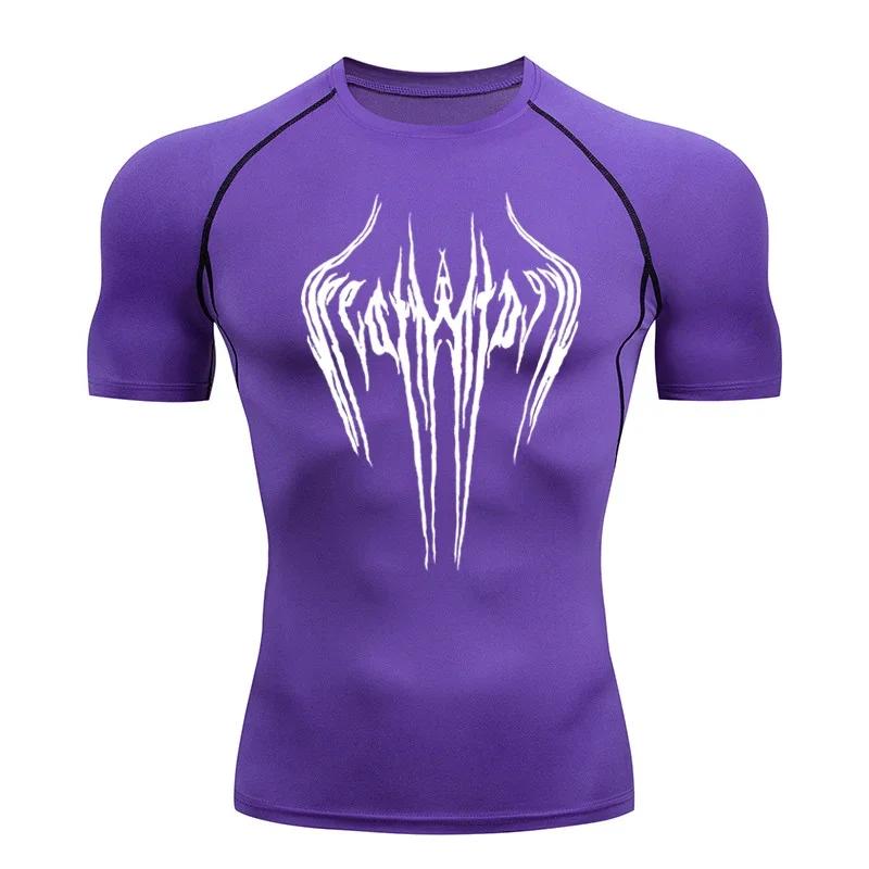 Мужская дышащая компрессионная спортивная футболка с коротким рукавом, худи для бодибилдинга, фитнеса, пота, для бега, тренировок, спортивная одежда, топ S-3XL